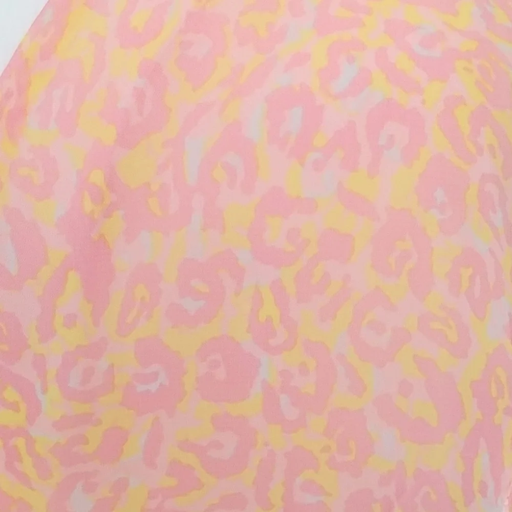 Betsey Johnson Dress‎ Size 14 Peach Call of the Wild Leopard Print Wrap FRO1W90 - Picture 9 of 13